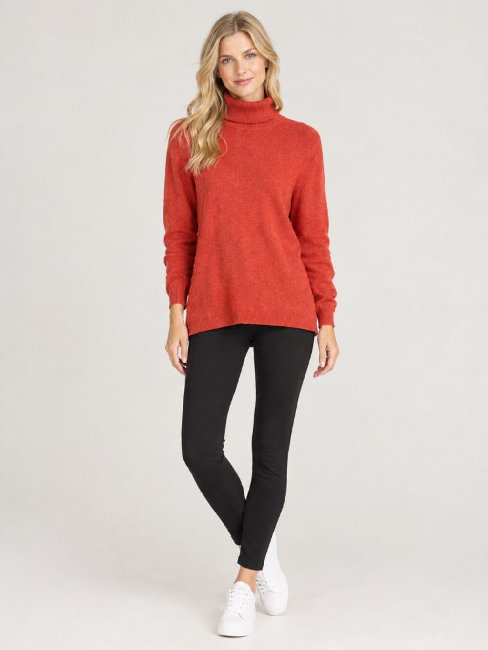 2/$30 Chico's Turtleneck Pullover Sweater Red 8 #A5130